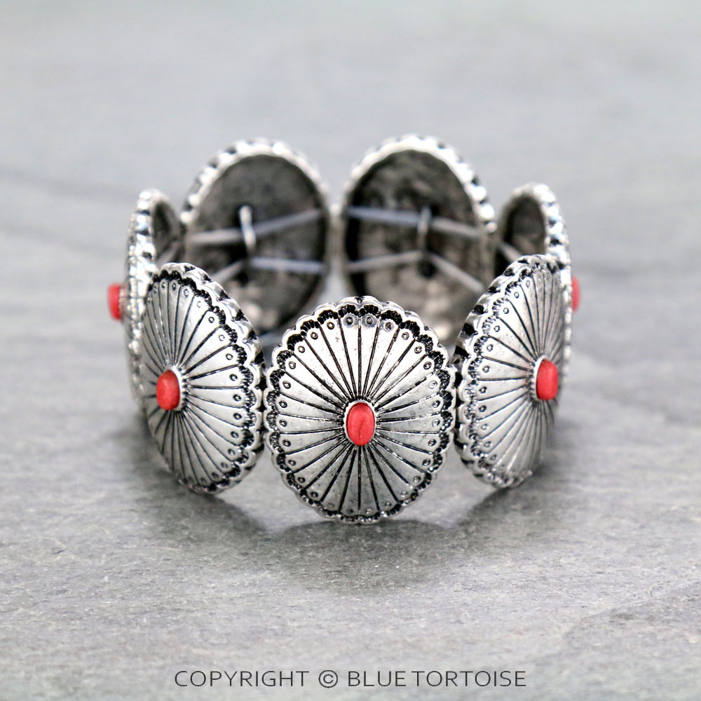 Western Concho Stone Stretch Bracelet