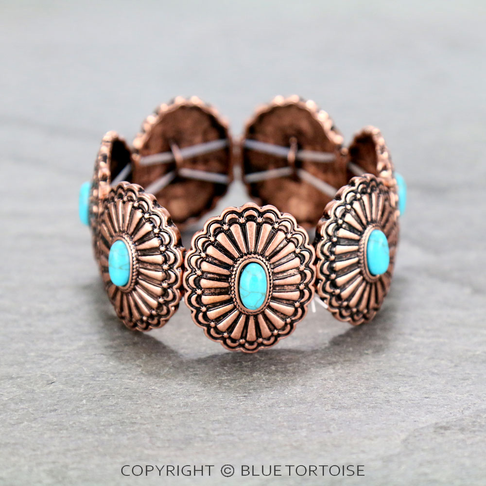 Western Concho Stone Stretch Bracelet