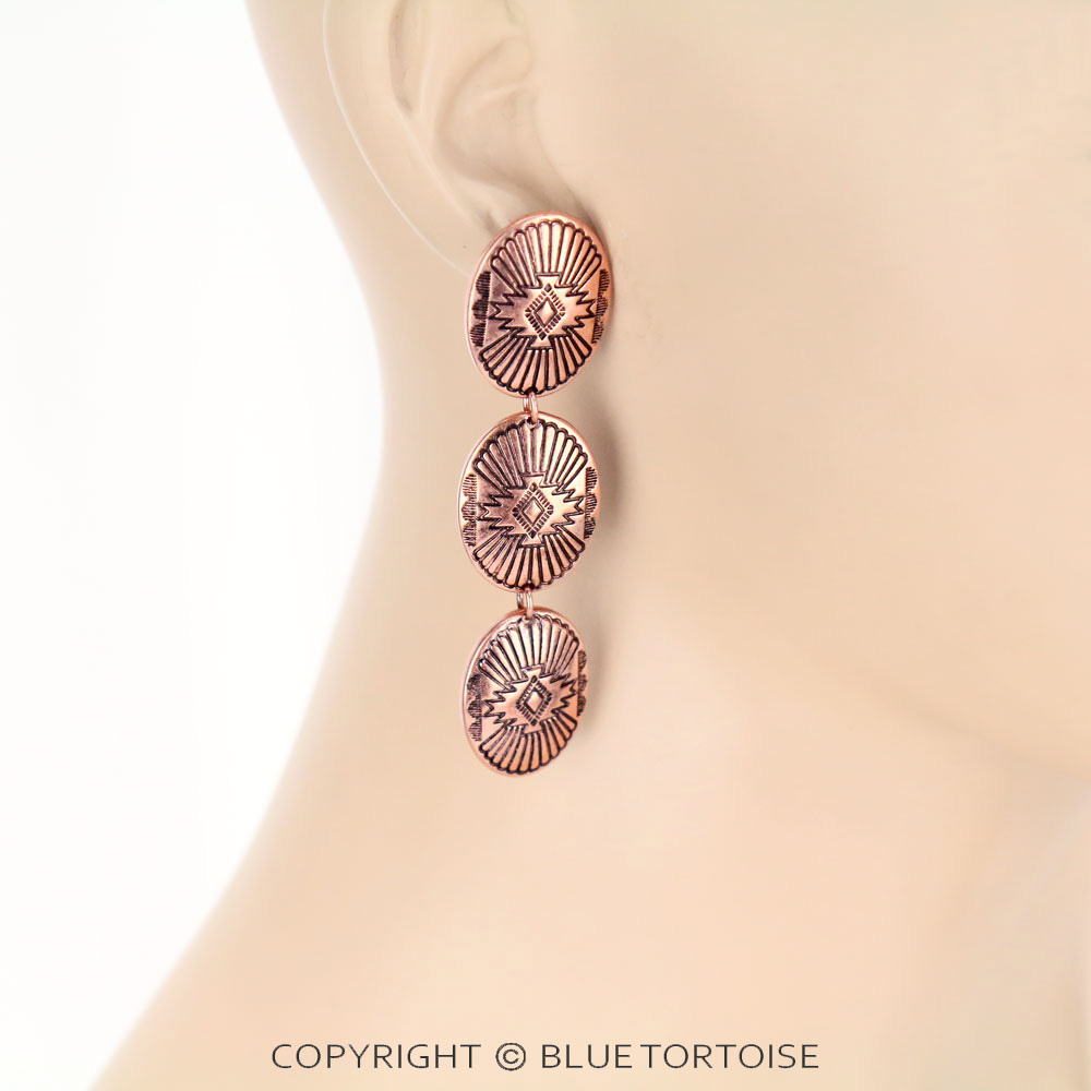 Western Concho Stud Earrings - Image 2