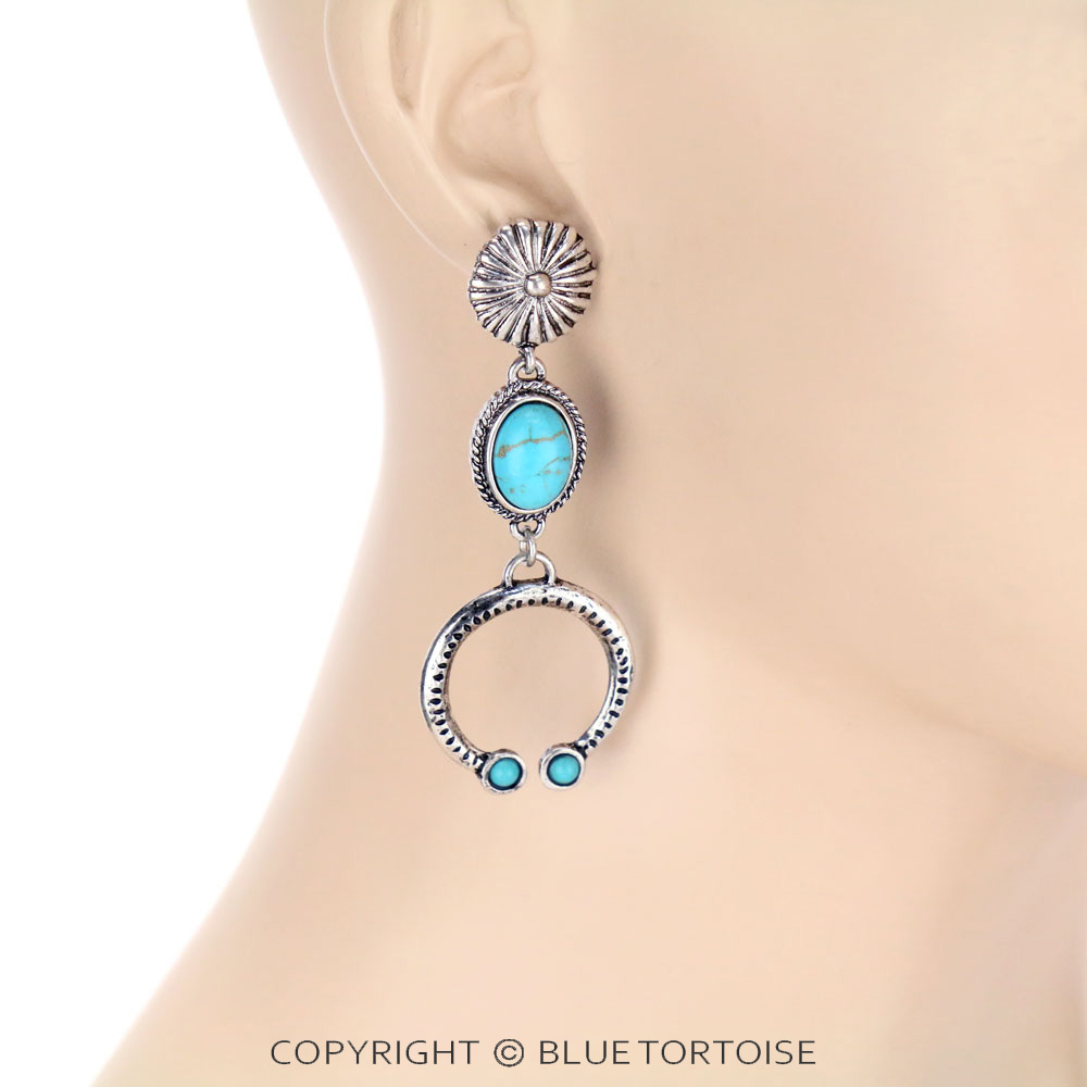 Western Squash Blossom Stud Earrings - Image 2
