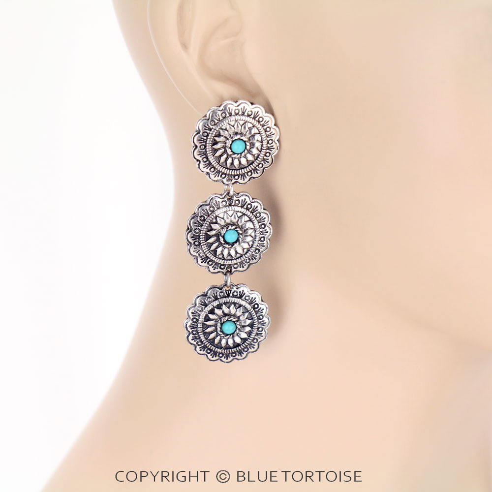 Western Concho Stud Earrings - Image 2