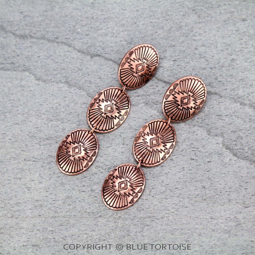 Western Concho Stud Earrings