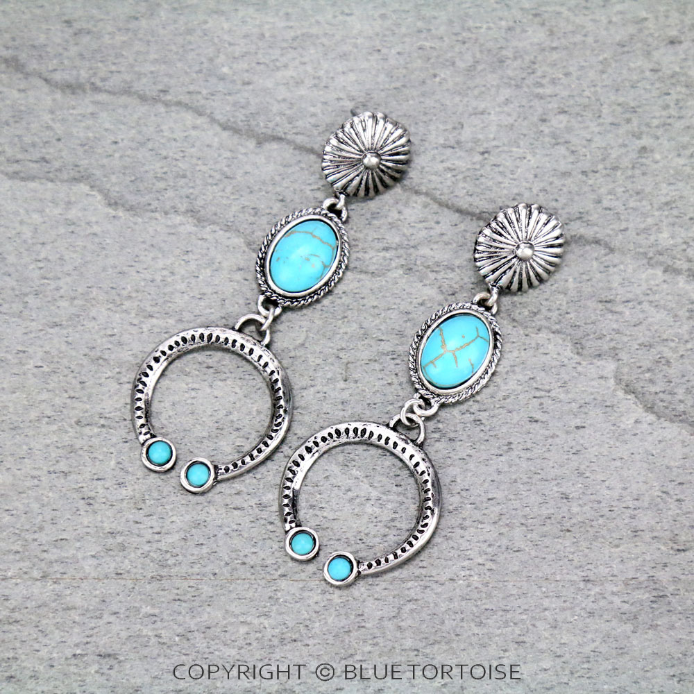 Western Squash Blossom Stud Earrings