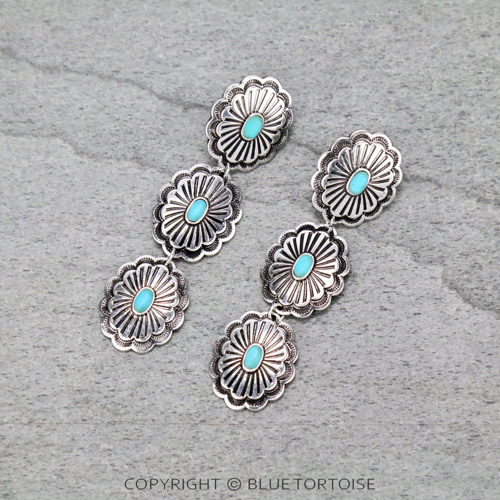 Western Concho Stud Earrings