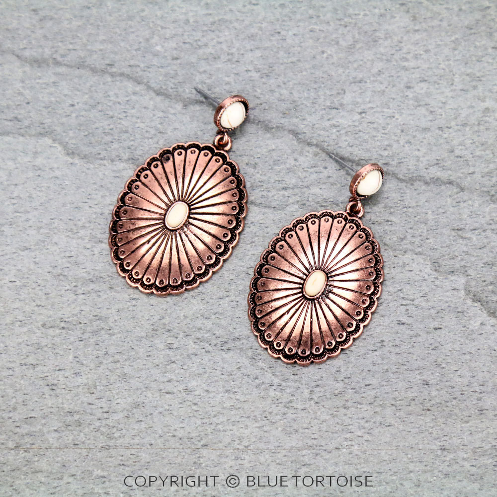 Western Concho Stud Earrings