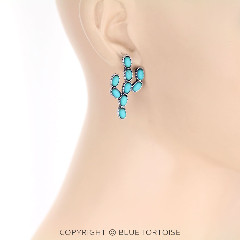 3 Pair Western Cactus Earring Set - Image 2