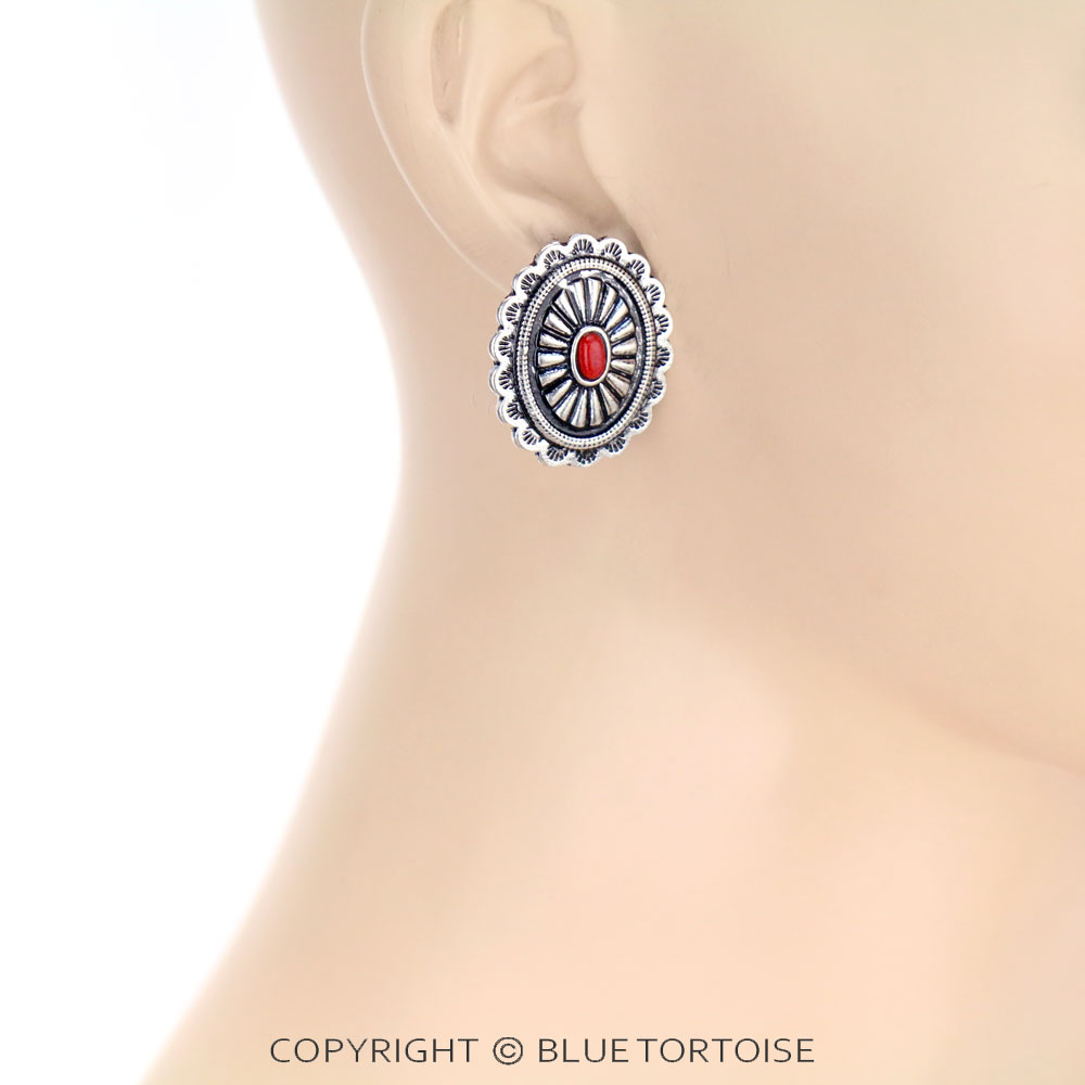 3 Pair Western Concho Earring Set - Image 2