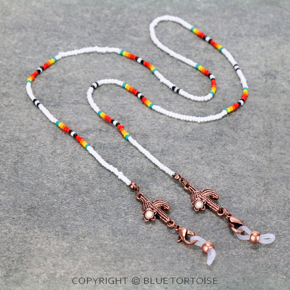 27" Cactus Seed Bead ID Card and Glass Holder Strap