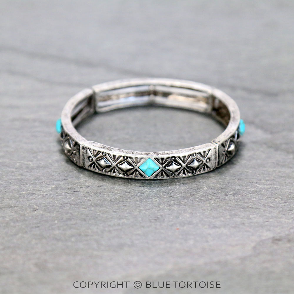 Western Texture Bar Stretch Bracelet