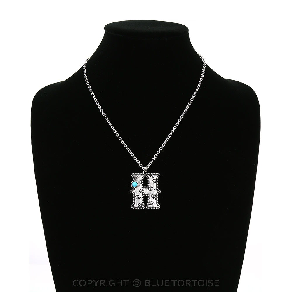 Western Initial H is for Hat Pendant Necklace - Image 2