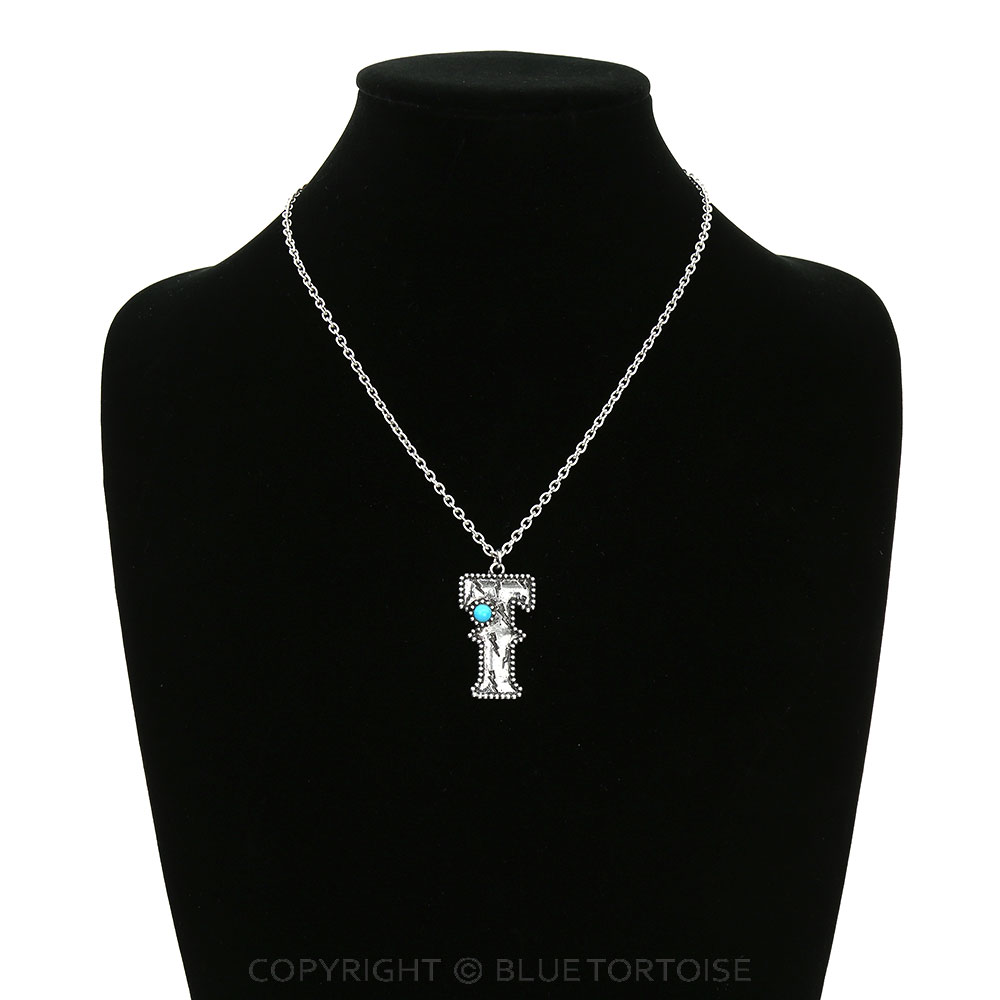 Western Initial T is for Thunder Pendant Necklace - Image 2