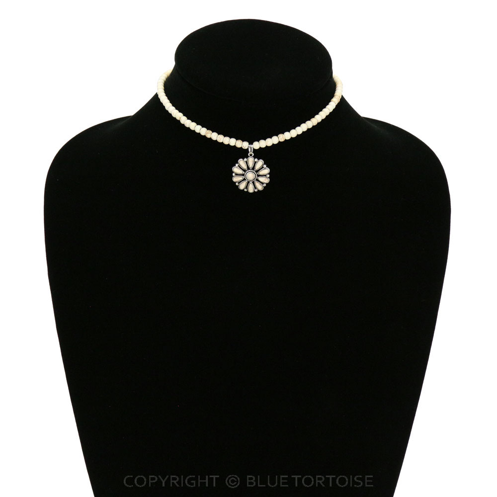 4mm Bead with Concho Pendant Choker - Image 2