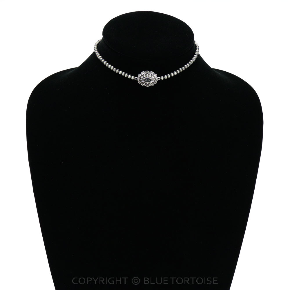 4mm Bead with Concho Pendant Choker - Image 2