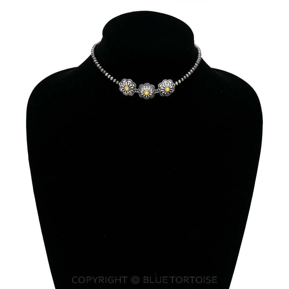 4mm Bead with Concho Pendant Choker - Image 2
