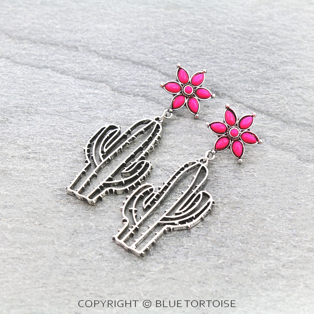 Western Barbed Wire Cactus Stud Earrings