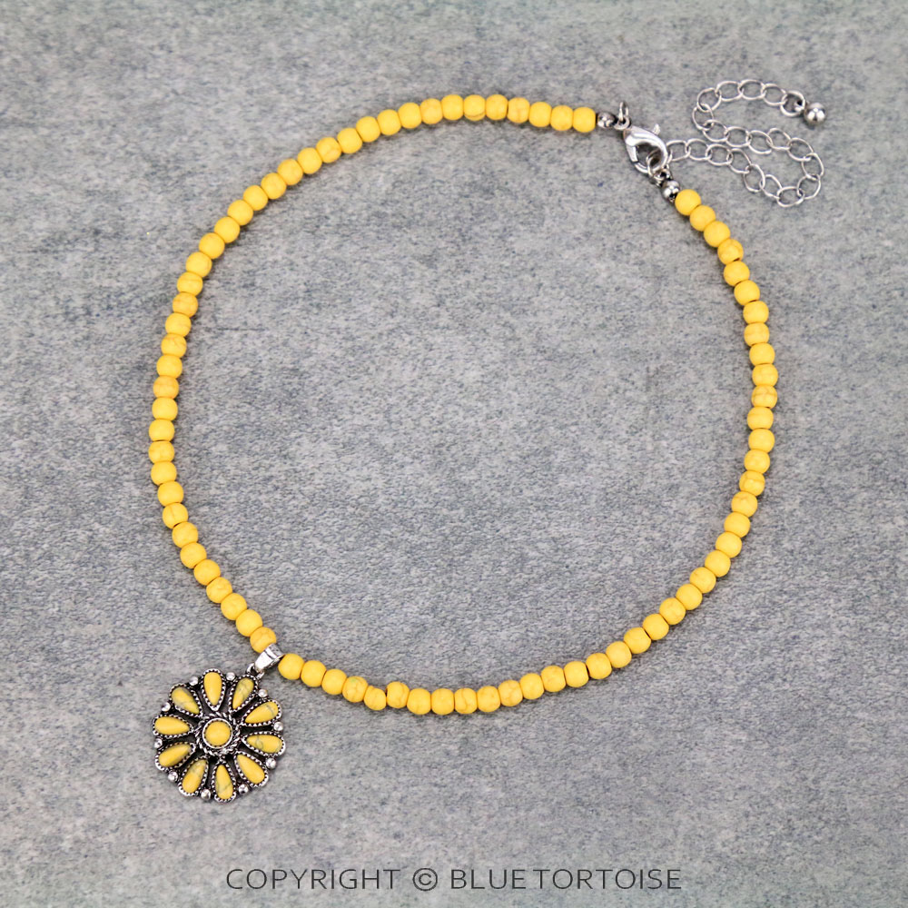 4mm Bead with Concho Pendant Choker