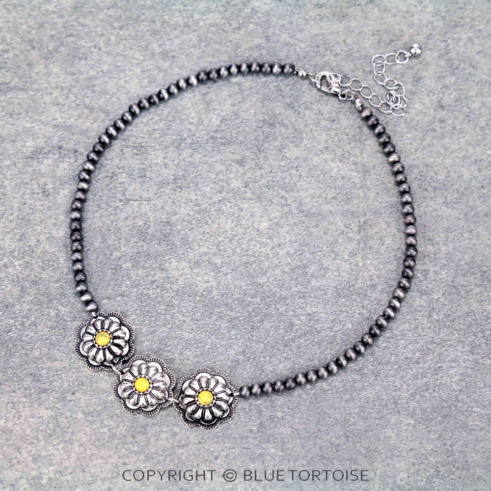 4mm Bead with Concho Pendant Choker