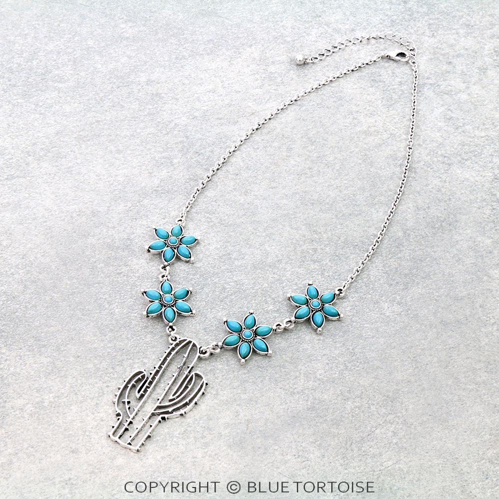 Western Barbed Wire Cactus Necklace