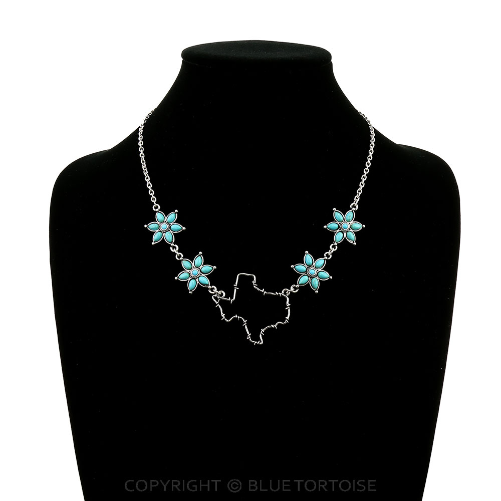 Western Barbed Wire TX Map Necklace - Image 2