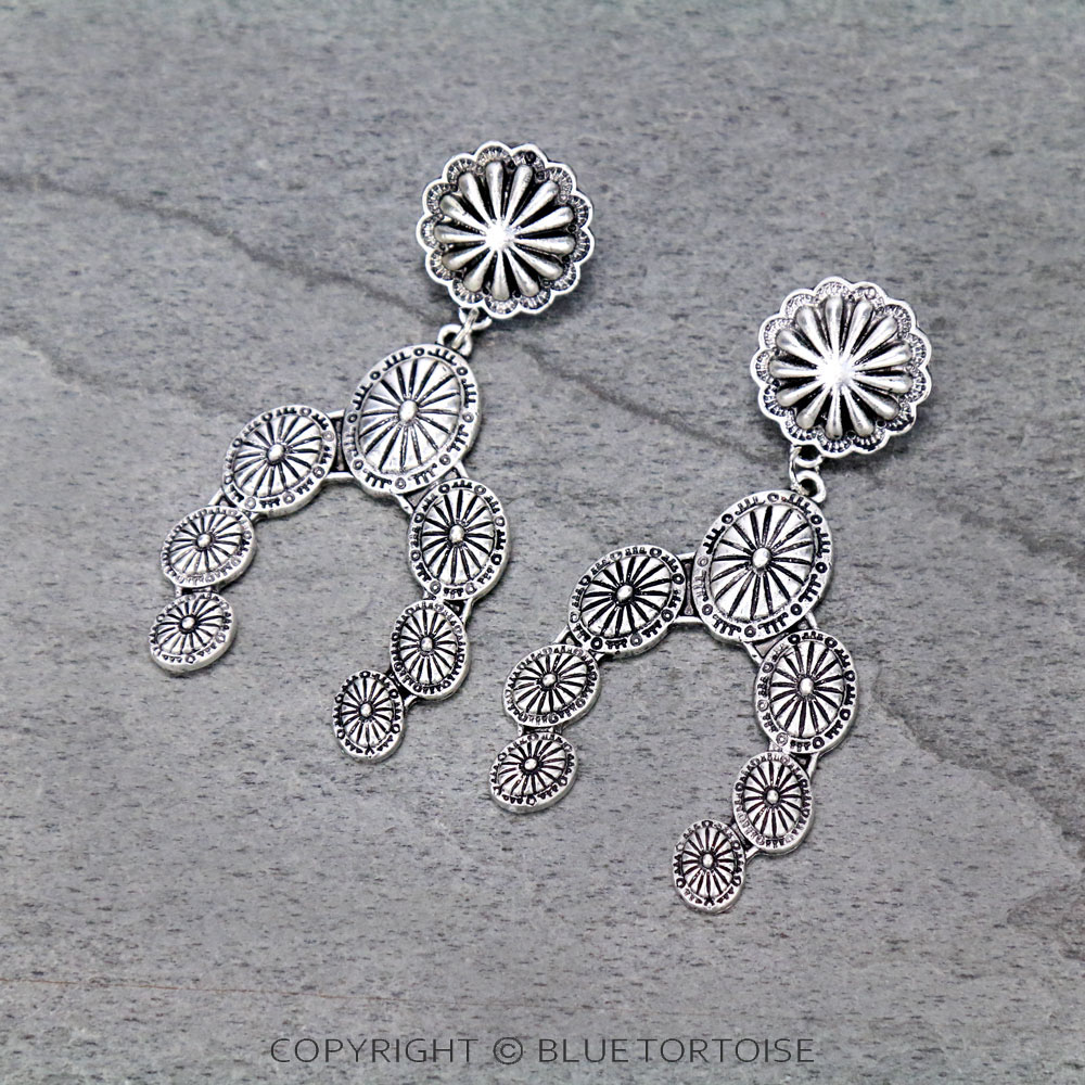 Squash Blossom Concho Post Earrings