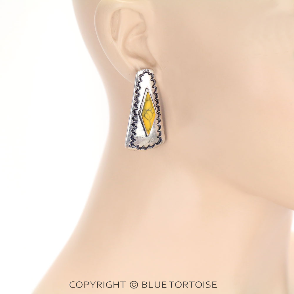 Teardrop with Stone Stud Earrings - Image 2