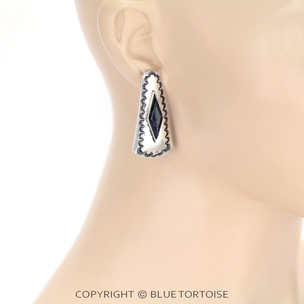 Teardrop with Stone Stud Earrings - Image 2