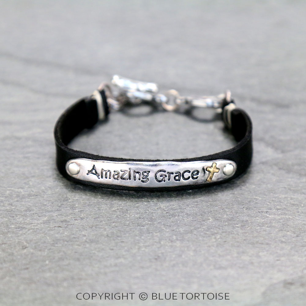 "Amazing Grace" Leather Link Bracelet
