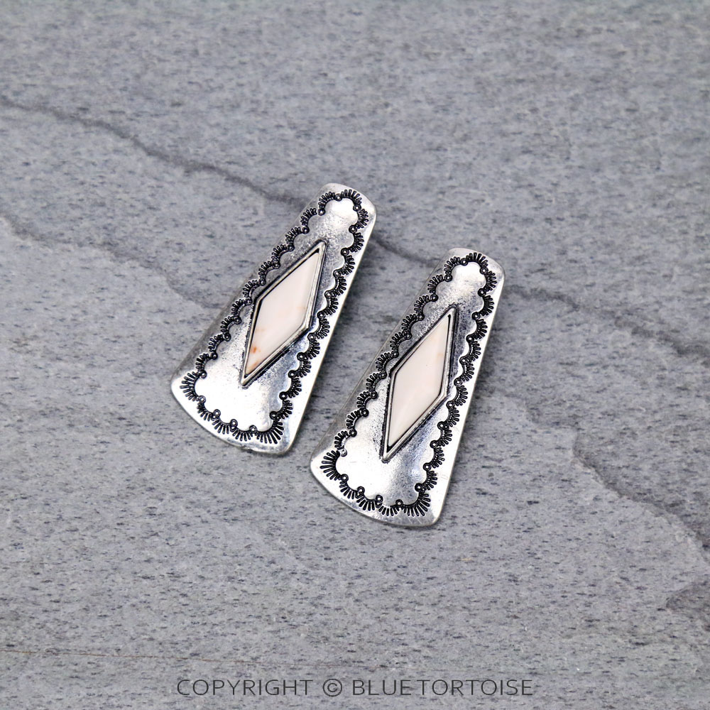 Teardrop with Stone Stud Earrings