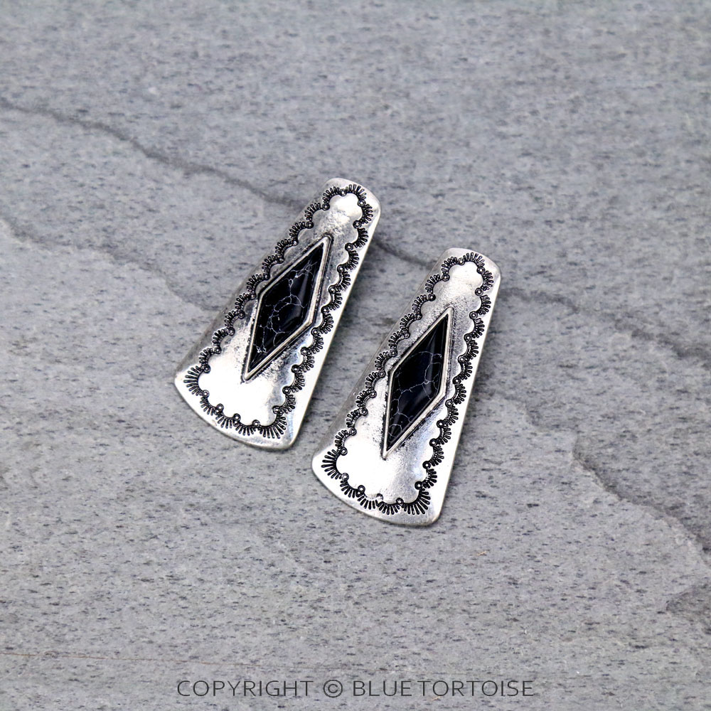 Teardrop with Stone Stud Earrings