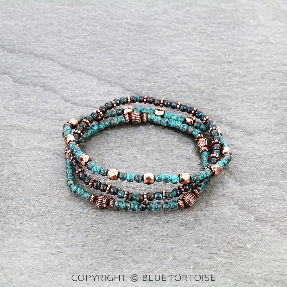 Navajo Style Pearl with CCB Stackable Bracelet - Image 2