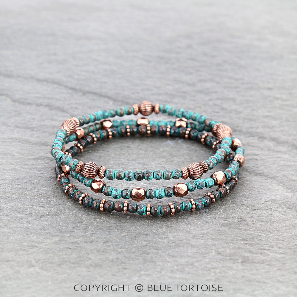 Navajo Style Pearl with CCB Stackable Bracelet