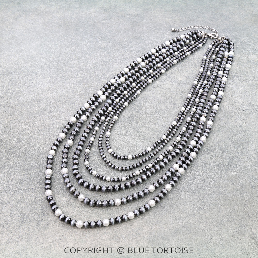 6 Row Navajo Style Pearl Necklace