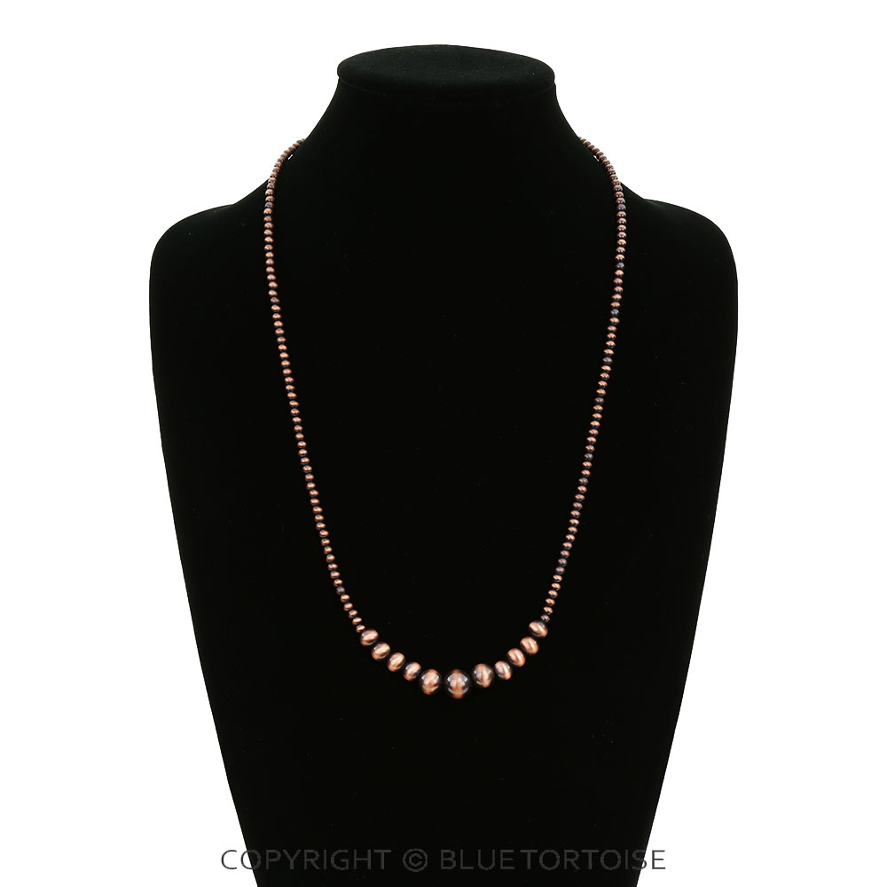 26" Long, Copper Navajo Style Pearl Necklace - Image 2