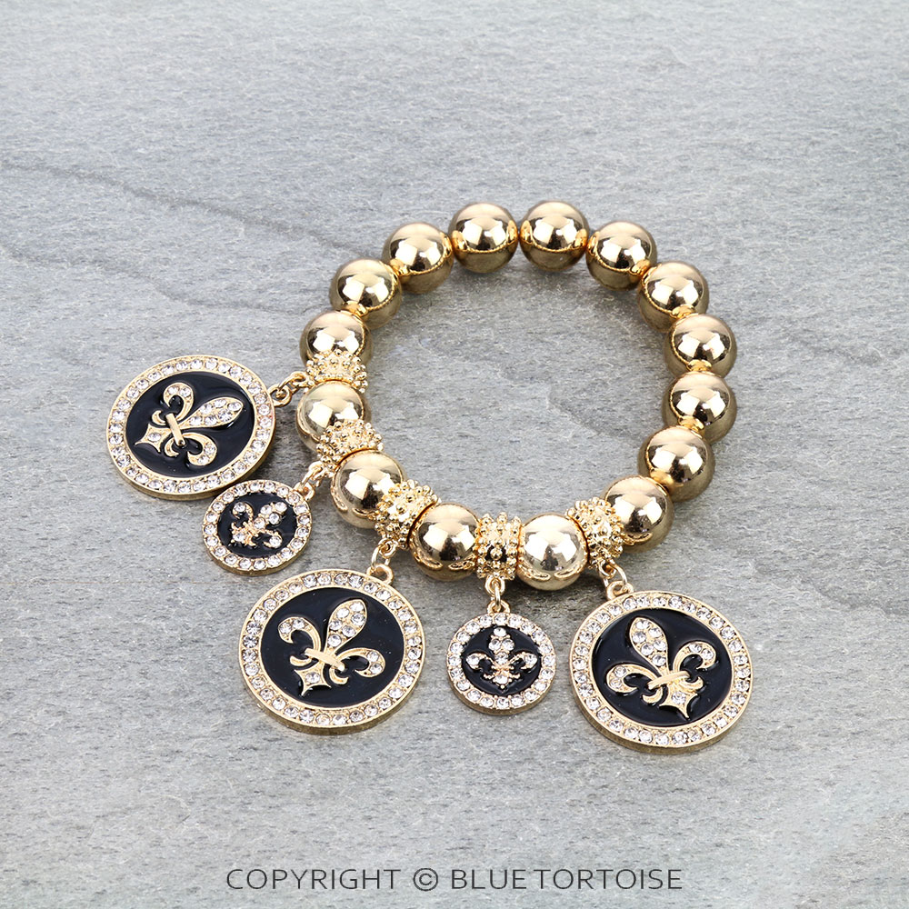 Fleur De Lis Theme Stretch Bracelet