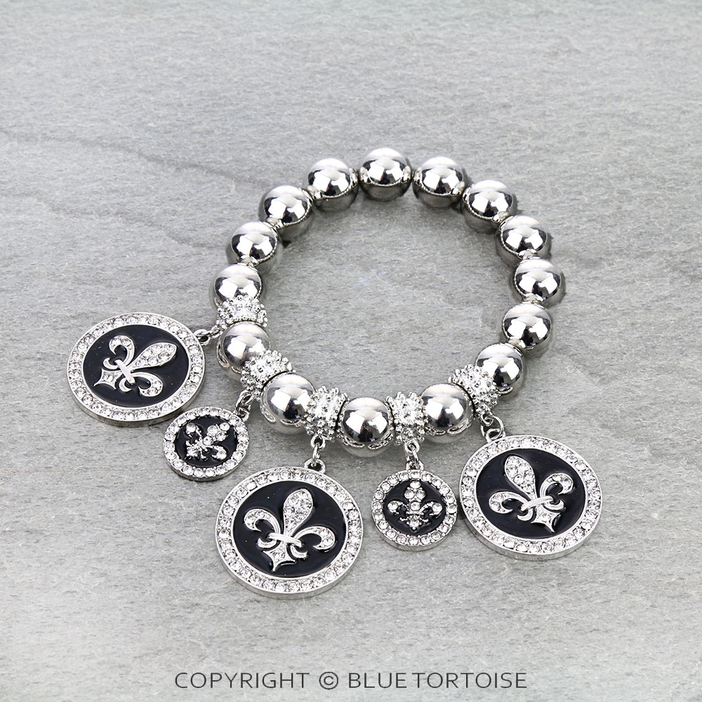 Fleur De Lis Theme Stretch Bracelet