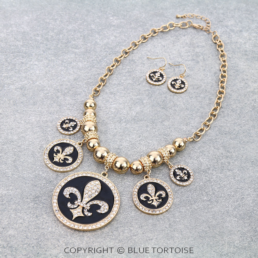 Fleur De Lis Theme Necklace Set
