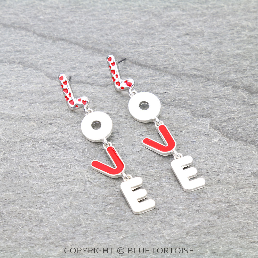 Love Typography Stud Earrings