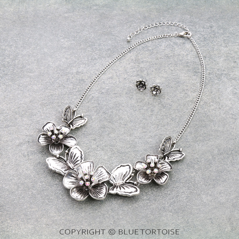 Western Flower Statement Necklace Set
