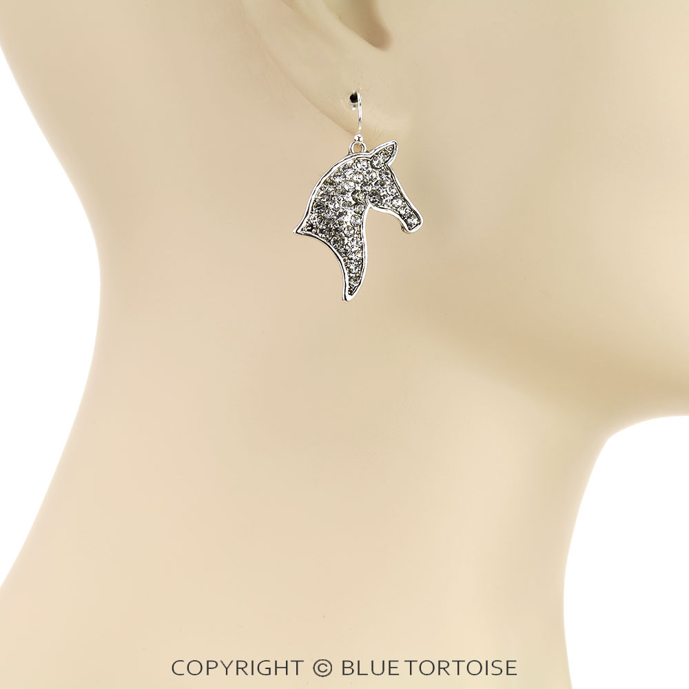 Western Horse Stone Dangle Earrings - Image 2