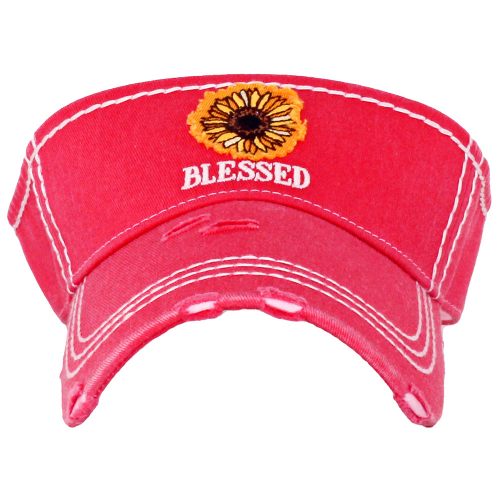 Sunflower "BLESSED" Vintage Sun Visor