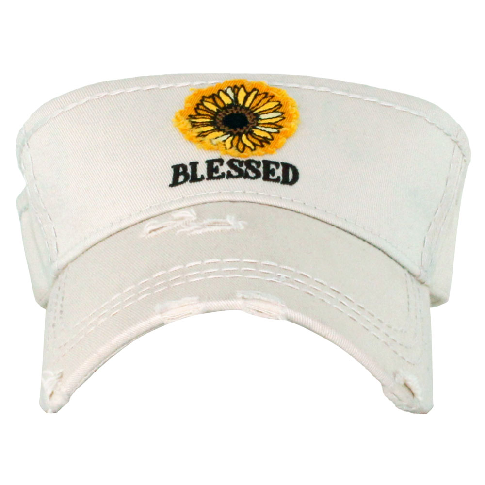 Sunflower "BLESSED" Vintage Sun Visor