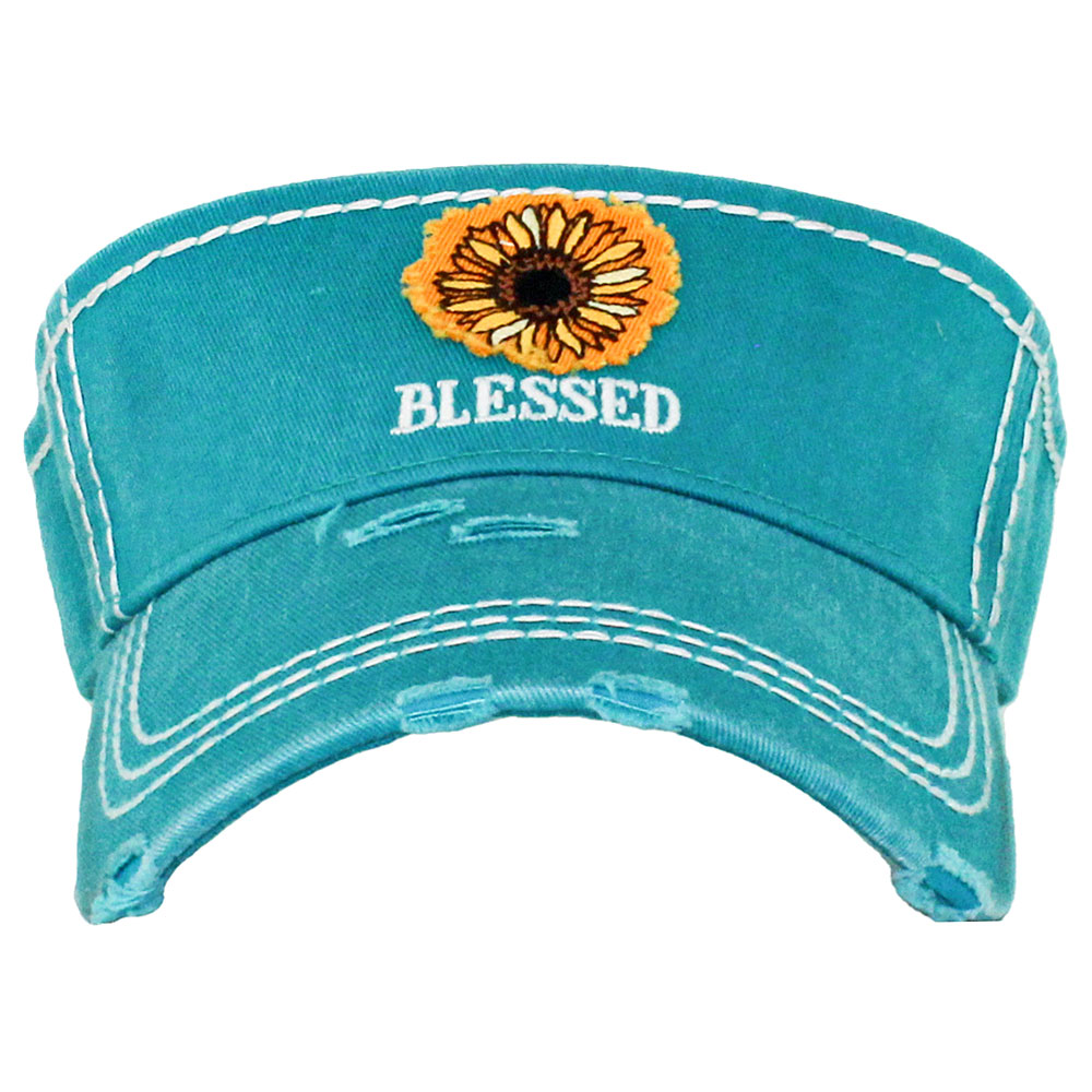 Sunflower "BLESSED" Vintage Sun Visor