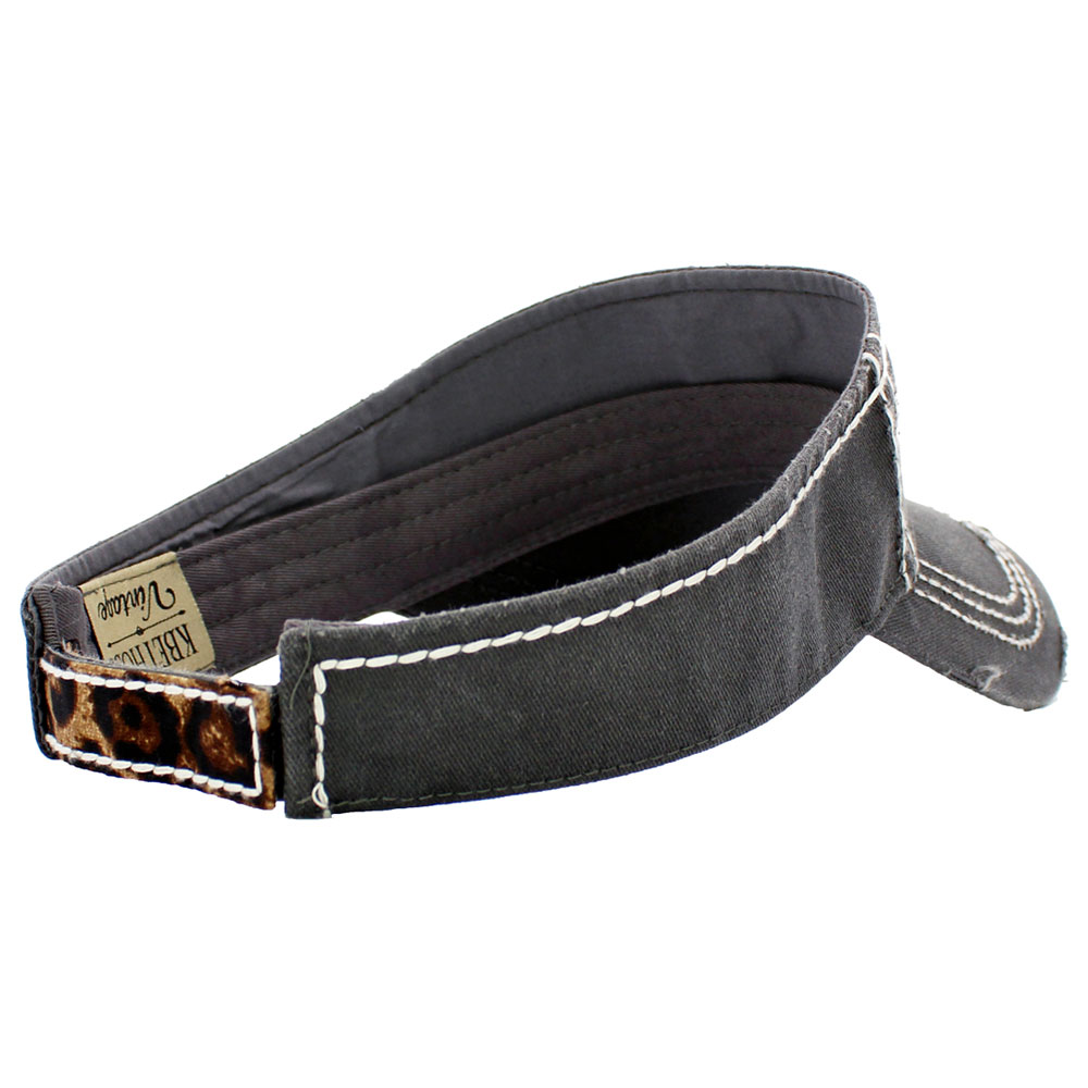 Leopard Steer Skull Sunflower Vintage Sun Visor - Image 3