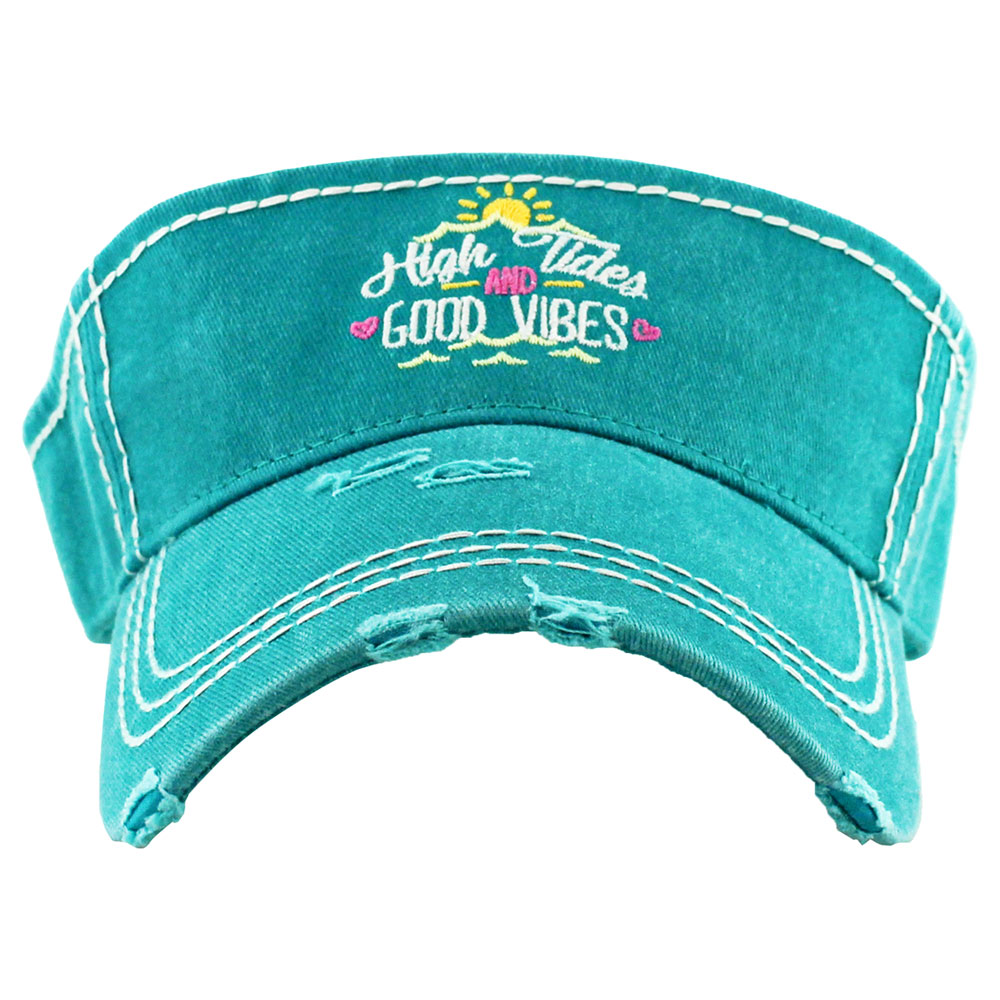 "High Tides AND GOOD VIBES" Vintage Sun Visor
