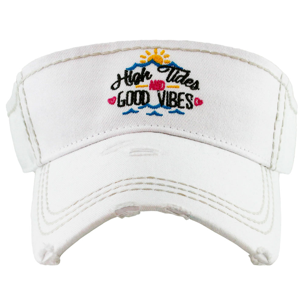 "High Tides AND GOOD VIBES" Vintage Sun Visor