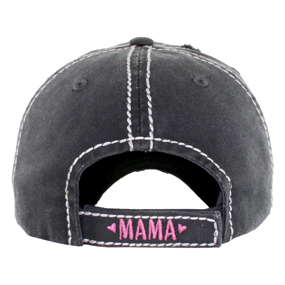"HAPPINESS is Being on MAMA" Washed Vintage Ball Cap - Image 3