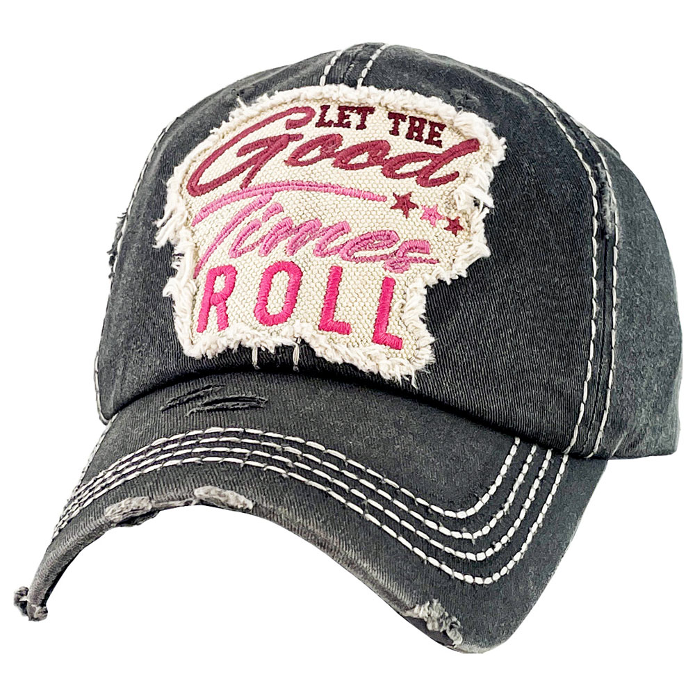 "LET THE Good Times ROLL" Washed Vintage Ball Cap - Image 2