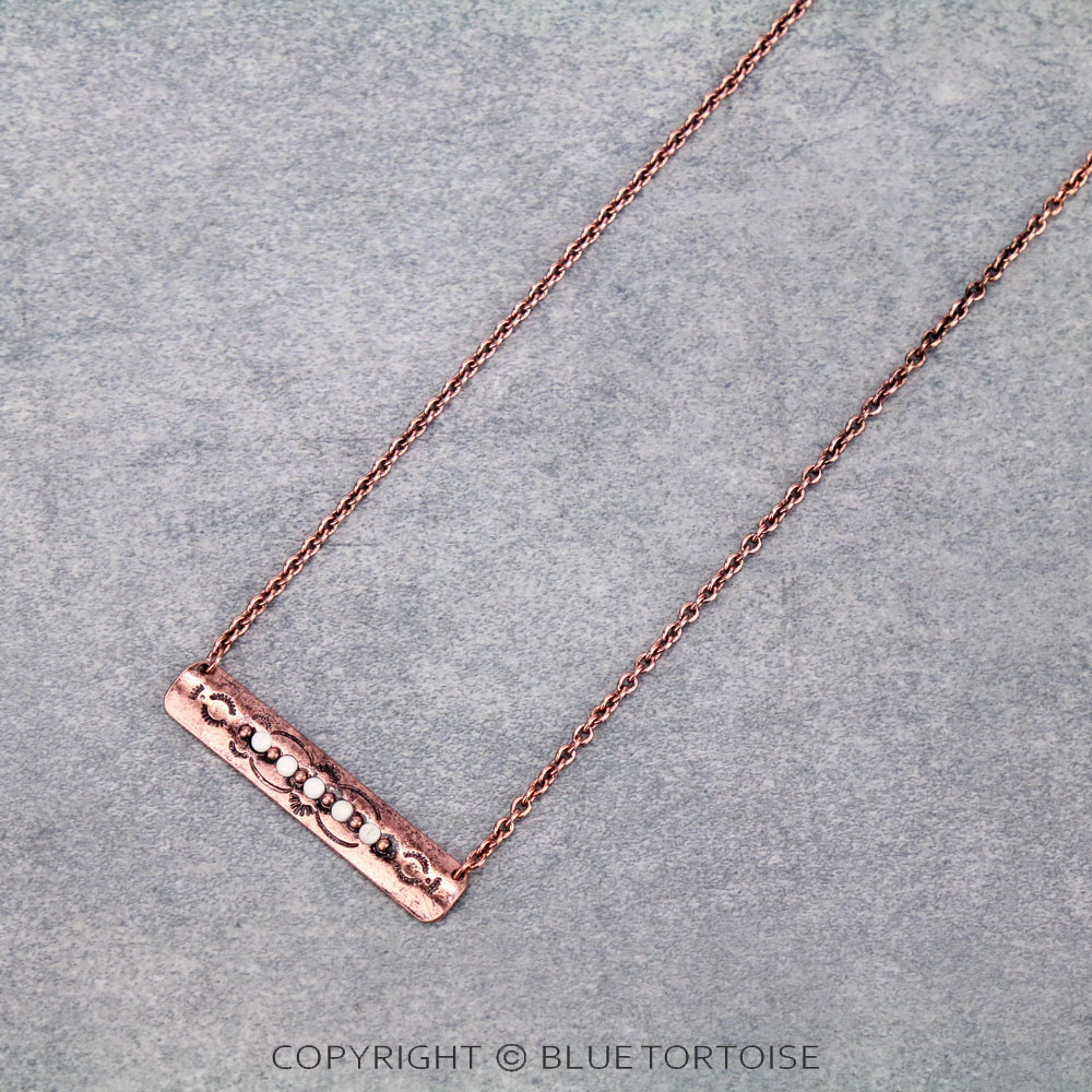Western Semi Stone Bar Necklace