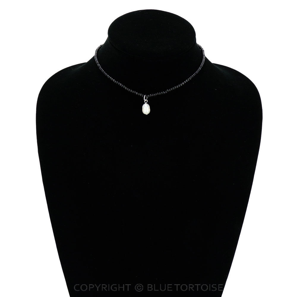 Seed Bead with Freshwater Pearl Pendant Choker - Image 2