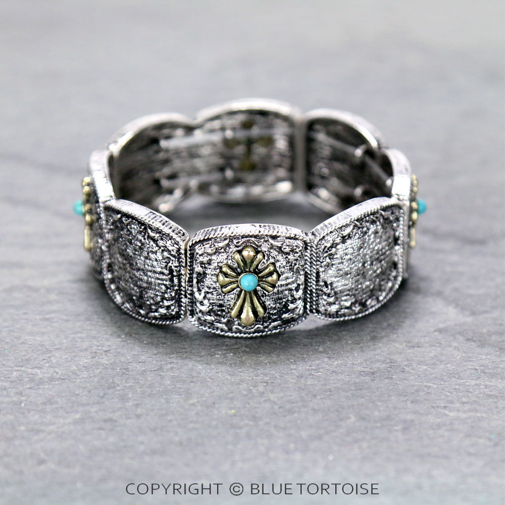 Western Style Cross Stretch Bracelet